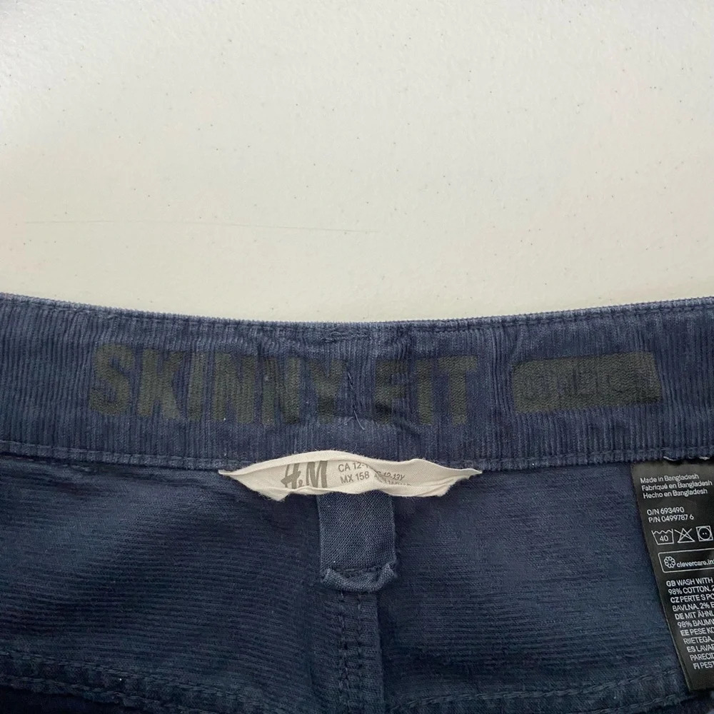 H&M girl’s navy corduroy pants — size 12/13 youth - Picture 7 of 8